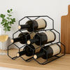 BAR BUTLER GEOMETRIC HEXAGON 6 BOTTLE BLACK WINE RACK