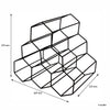 BAR BUTLER GEOMETRIC HEXAGON 6 BOTTLE BLACK WINE RACK