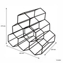 BAR BUTLER GEOMETRIC HEXAGON 6 BOTTLE BLACK WINE RACK, (285X225X275MM)