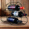 BAR BUTLER GEOMETRIC HEXAGON 6 BOTTLE BLACK WINE RACK, (285X225X275MM)