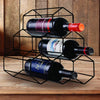 BAR BUTLER GEOMETRIC HEXAGON 6 BOTTLE BLACK WINE RACK, (285X225X275MM)
