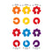 BAR BUTLER WINE GLASS STEM COLOURED SILICONE MARKERS 12 PIECE SET