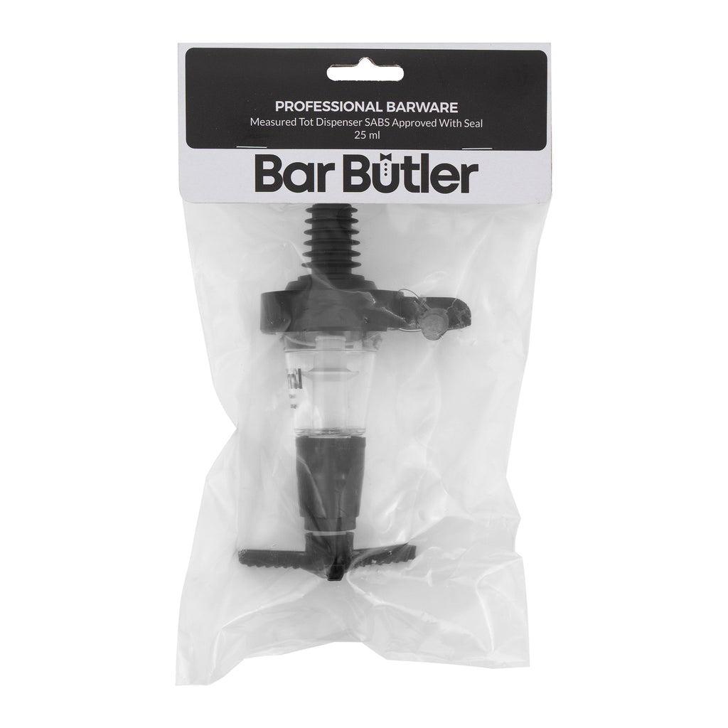 BAR BUTLER MEASURED TOT DISPENSER SABS APPROVED WITH SEAL, 25ML