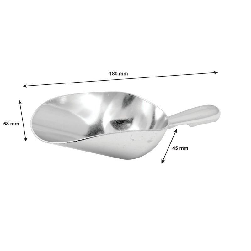 BAR BUTLER ALUMINIUM ROUND ICE SCOOP, 140ML (180X58X45MM)