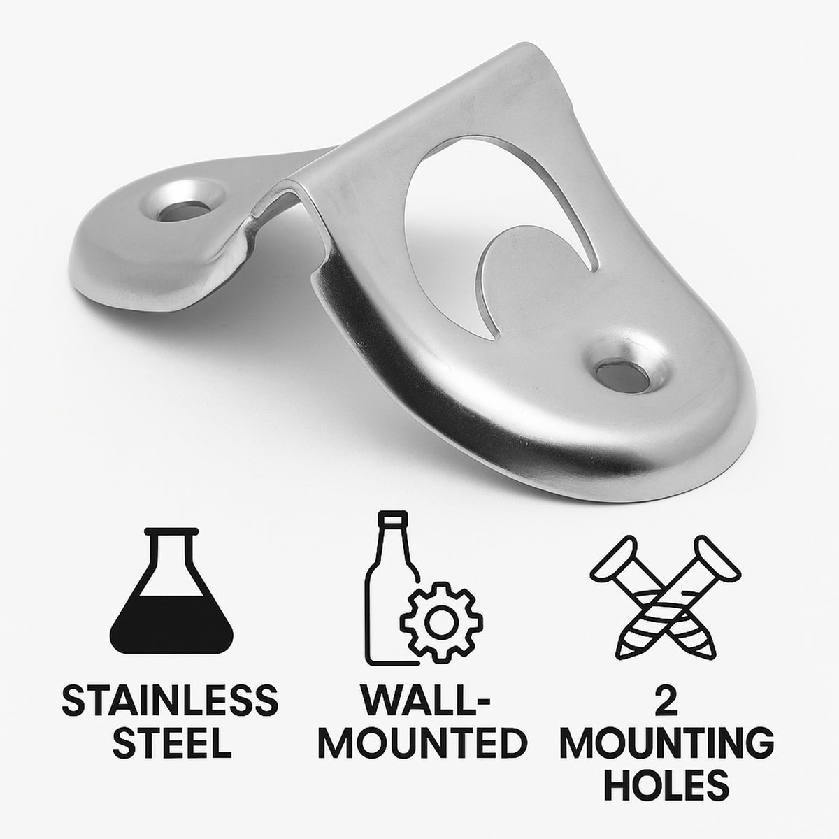 BAR BUTLER WALL MOUNT BOTTLE OPENER ST STEEL