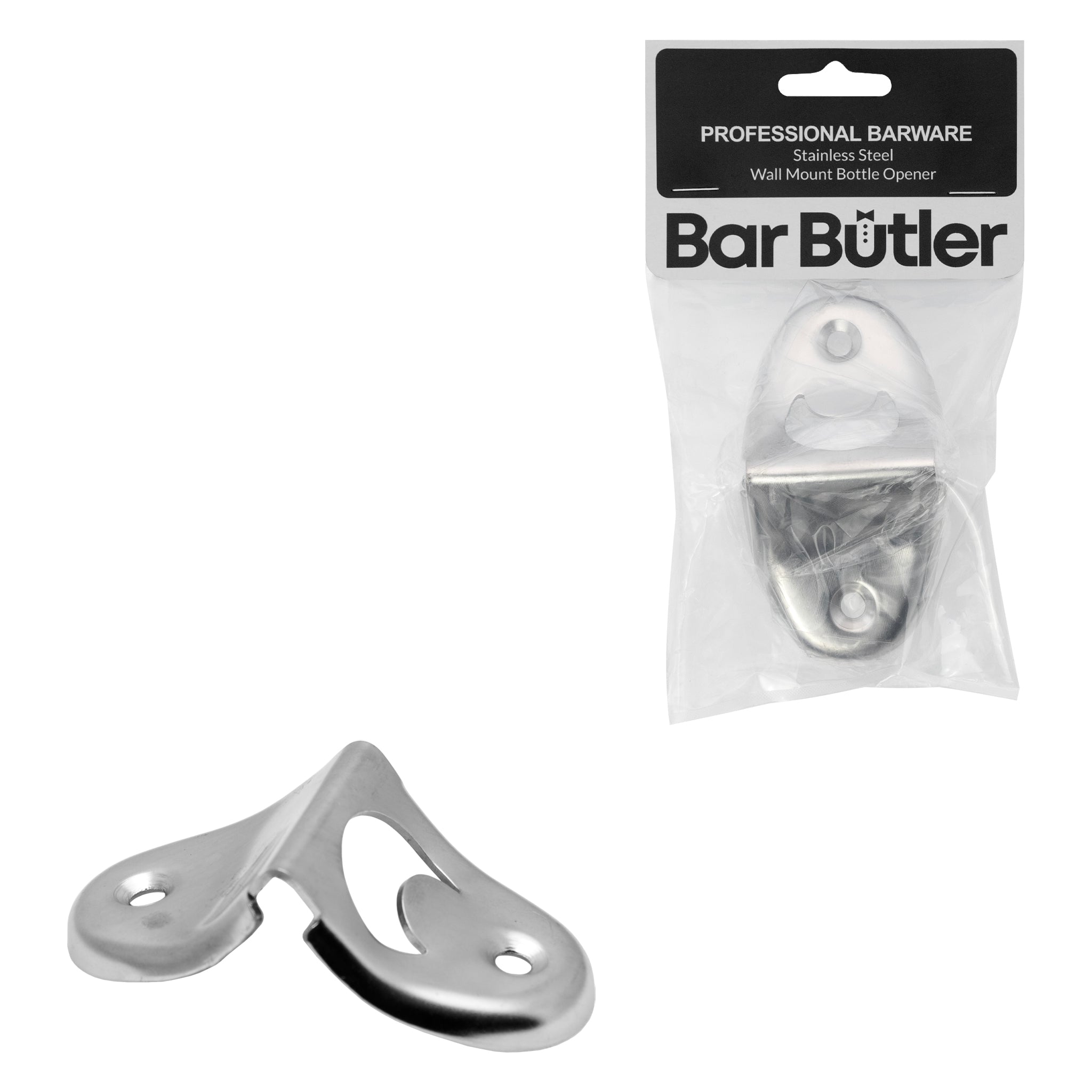 BAR BUTLER WALL MOUNT BOTTLE OPENER ST STEEL