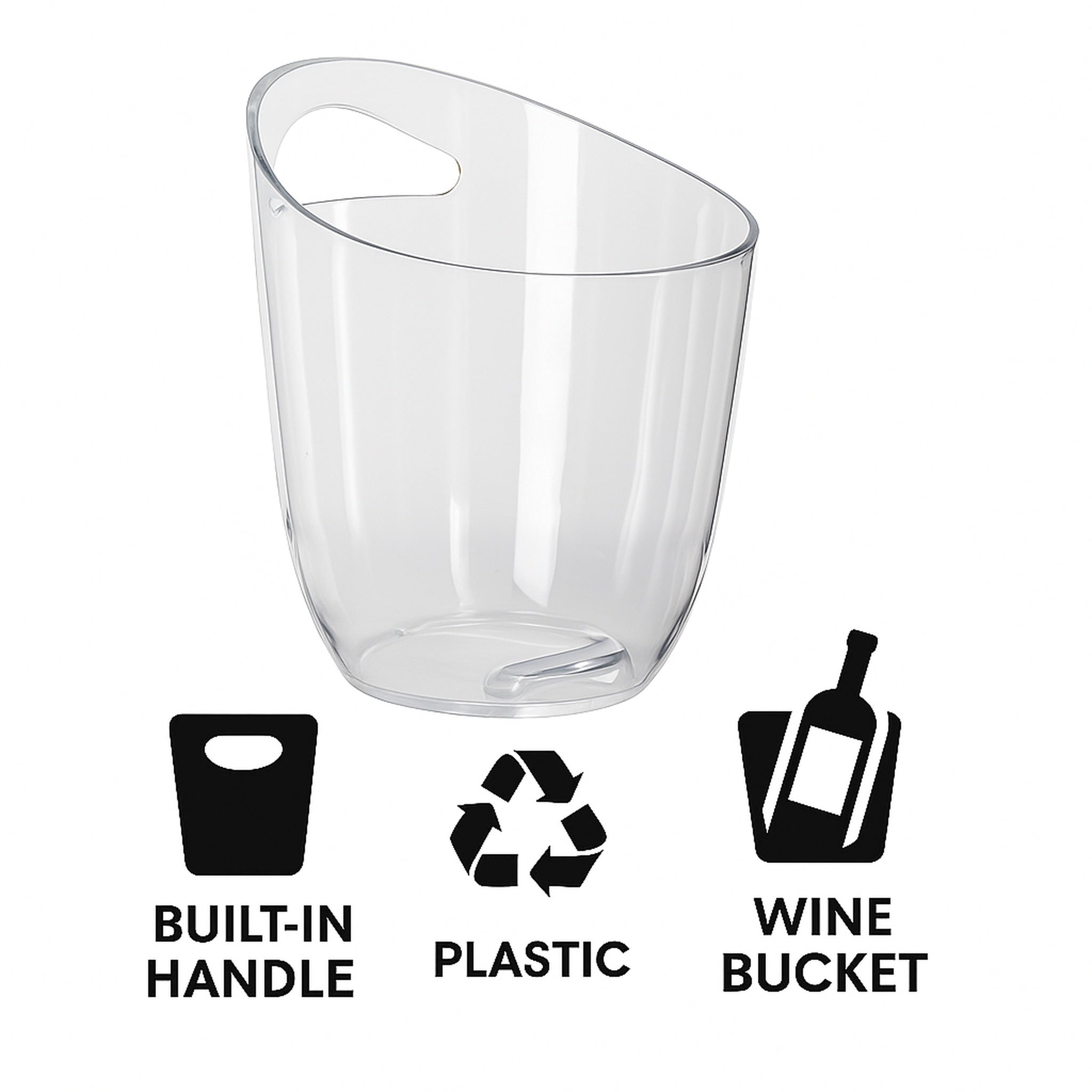 BAR BUTLER WINE BUCKET CLEAR PS PLASTIC, 3L