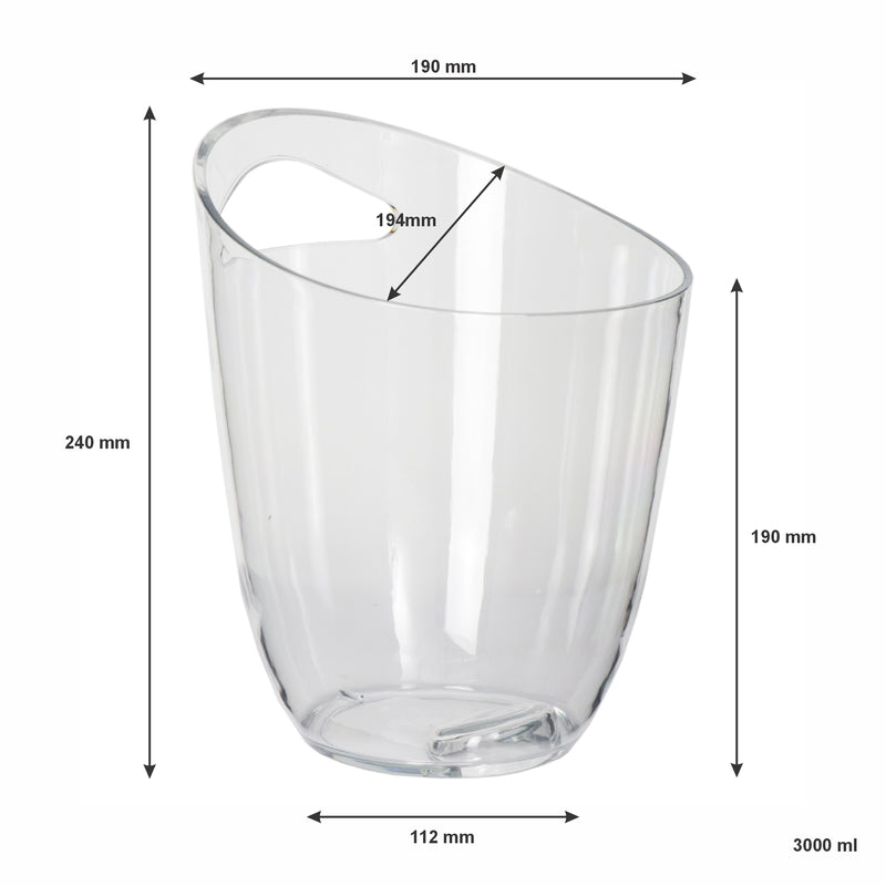 BAR BUTLER WINE BUCKET CLEAR PS PLASTIC, 3LT