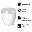 BAR BUTLER BUCKET WHITE WITH INNER & LID PLASTIC, 5L
