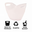 BAR BUTLER TWO TONE WINE BUCKET OVAL WHITE/CLEAR  PS PLASTIC, 3.5L