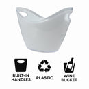 BAR BUTLER TWO TONE WINE BUCKET OVAL WHITE/CLEAR  PS PLASTIC, 3.5L