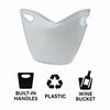 BAR BUTLER TWO TONE WINE BUCKET OVAL WHITE/CLEAR  PS PLASTIC, 3.5L