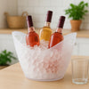 BAR BUTLER TWO TONE WINE BUCKET OVAL WHITE/CLEAR  PS PLASTIC, 3.5L