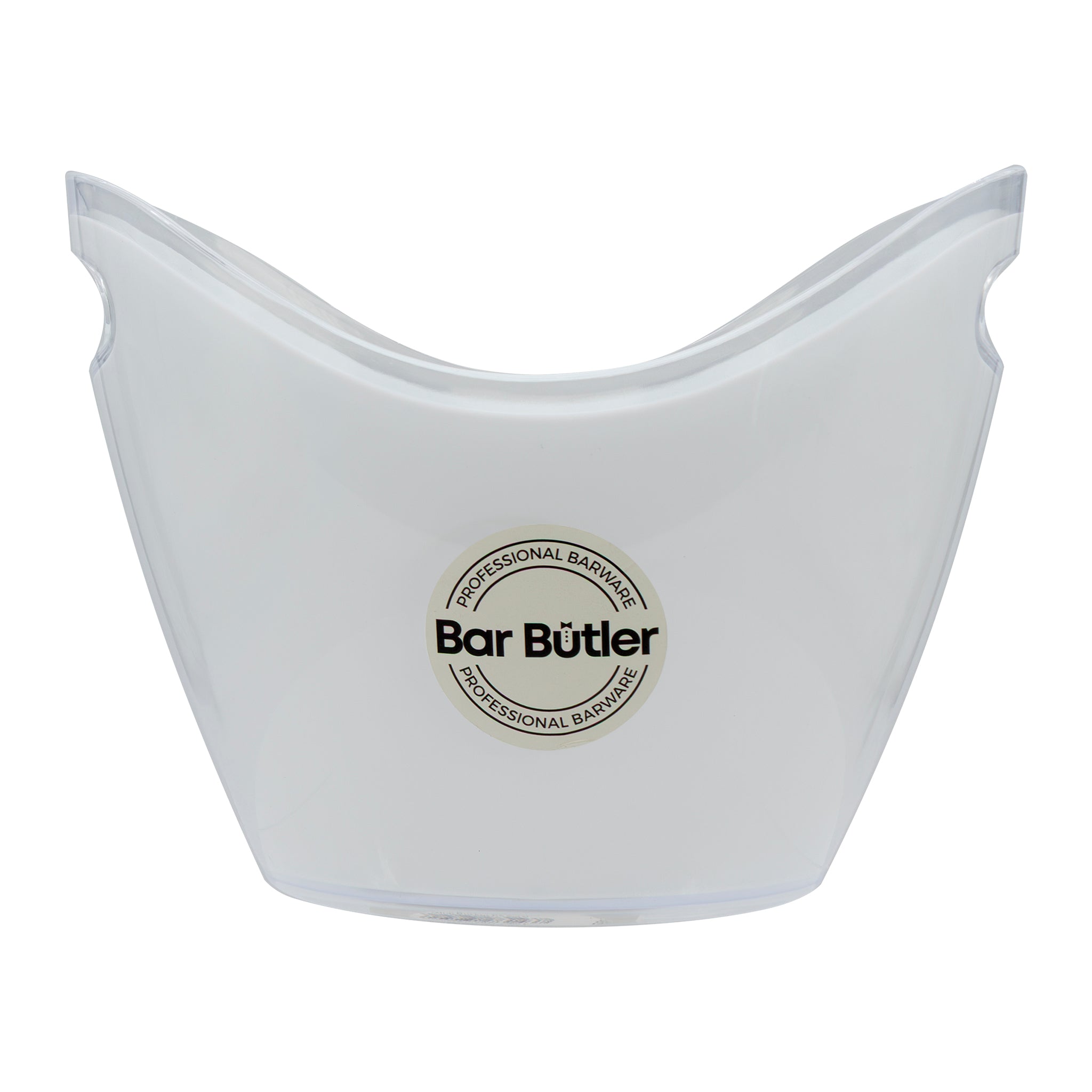 BAR BUTLER TWO TONE WINE BUCKET OVAL WHITE/CLEAR  PS PLASTIC, 3.5L