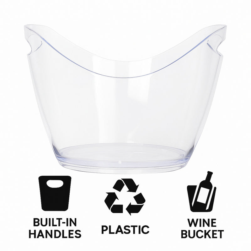 BAR BUTLER WINE BUCKET OVAL CLEAR PS PLASTIC, 4LT