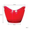 BAR BUTLER WINE BUCKET OVAL TRANSPARENT RED PS PLASTIC, 4LT (260X205X140MM)