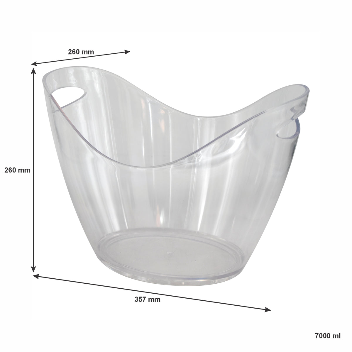 BAR BUTLER WINE BUCKET OVAL CLEAR PS PLASTIC, 7L