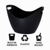 BAR BUTLER WINE BUCKET OVAL BLACK PS PLASTIC, 7L