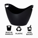 BAR BUTLER WINE BUCKET OVAL BLACK PS PLASTIC, 7L