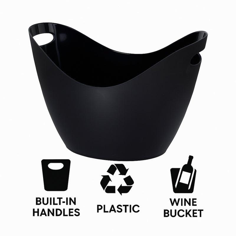 BAR BUTLER WINE BUCKET OVAL BLACK PS PLASTIC, 7L