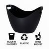 BAR BUTLER WINE BUCKET OVAL BLACK PS PLASTIC, 7L