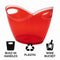 BAR BUTLER TWO TONE WINE BUCKET OVAL RED/CLEAR PS PLASTIC, 3.5L