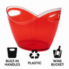 BAR BUTLER TWO TONE WINE BUCKET OVAL RED/CLEAR PS PLASTIC, 3.5L