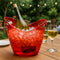 BAR BUTLER TWO TONE WINE BUCKET OVAL RED/CLEAR PS PLASTIC, 3.5L