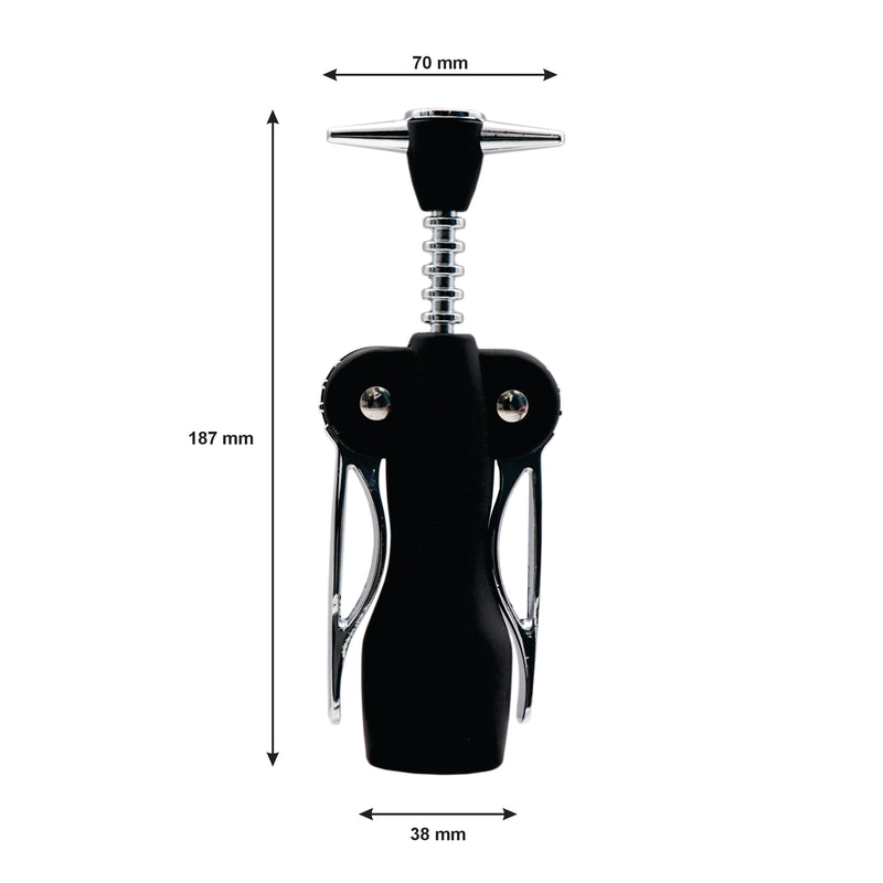 BAR BUTLER MERMAID WING CORKSCREW BOTTLE OPENER BLACK