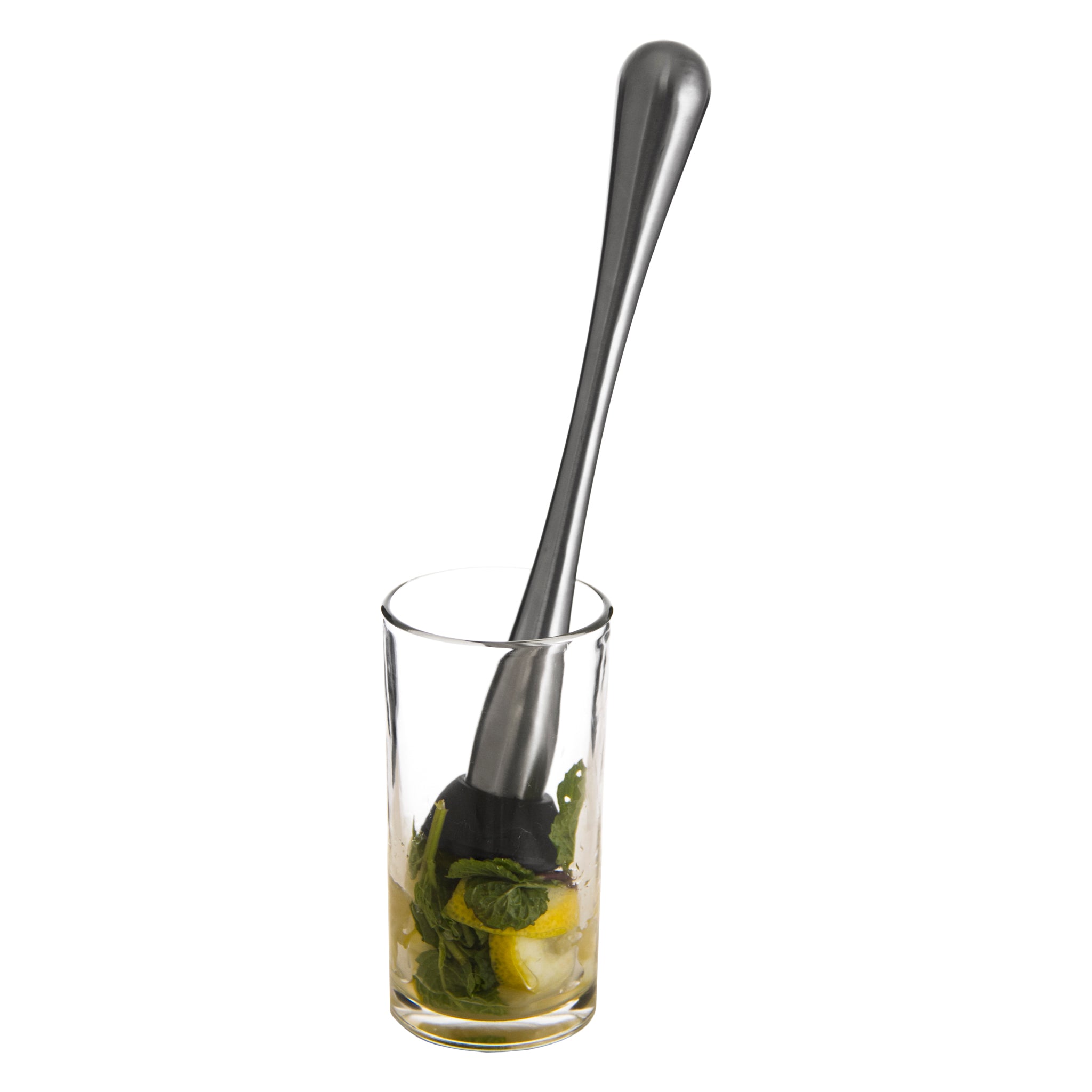 BAR BUTLER MUDDLER ST STEEL WITH BLACK NETTED HEAD