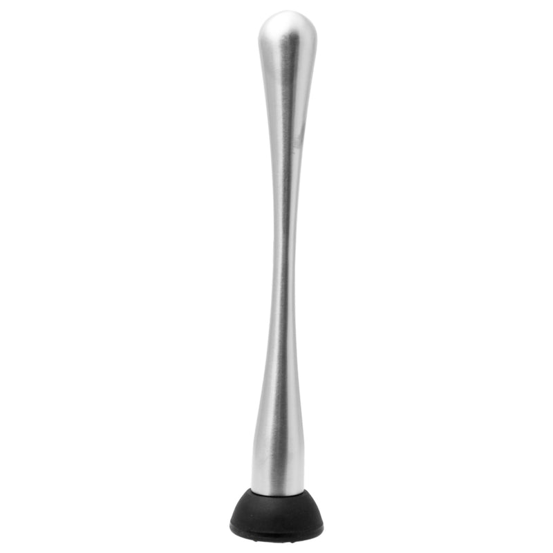 BAR BUTLER MUDDLER ST STEEL WITH BLACK NETTED HEAD, (40MM DIAX220MM)