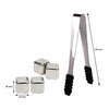 BAR BUTLER STAINLESS STEEL ICE CUBES 4PCS WITH TONG ST STEEL 5 PIECE SET