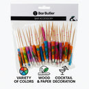 BAR BUTLER MULTI-COLOURED COCKTAIL UMBRELLAS 50PK, 100MM