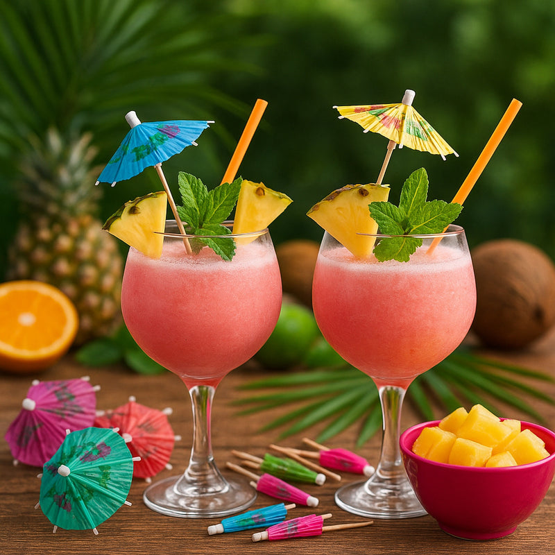 BAR BUTLER MULTI-COLOURED COCKTAIL UMBRELLAS 50PK, 100MM