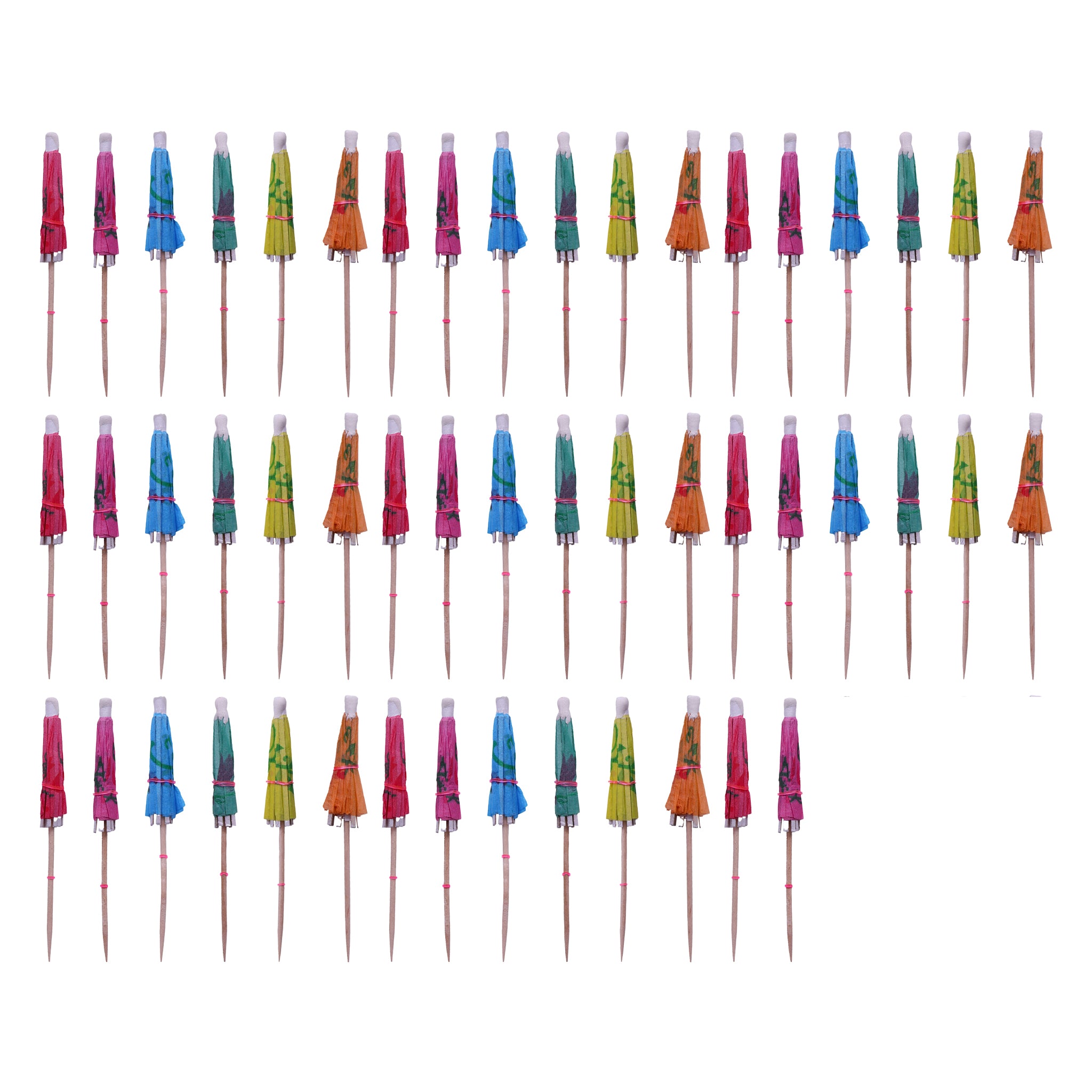 BAR BUTLER MULTI-COLOURED COCKTAIL UMBRELLAS 50PK, 100MM