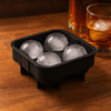 BAR BUTLER BLACK SILICONE 4 ICE SPHERE MOULD