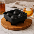 BAR BUTLER BLACK SILICONE 4 ICE SPHERE MOULD