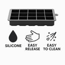 BAR BUTLER GREY SILICONE 15 ICE CUBES TRAY WITH COVER