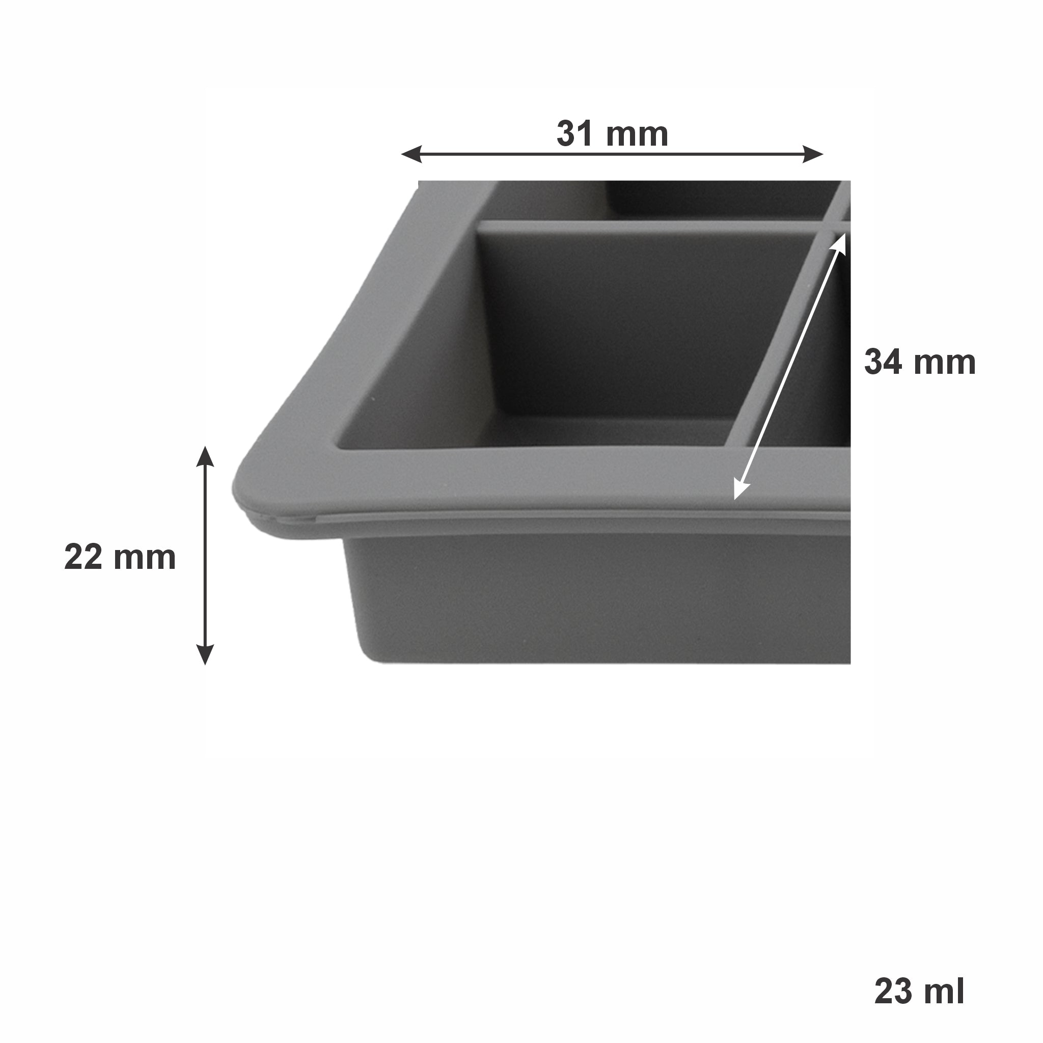 BAR BUTLER GREY SILICONE 15 ICE CUBES TRAY WITH COVER