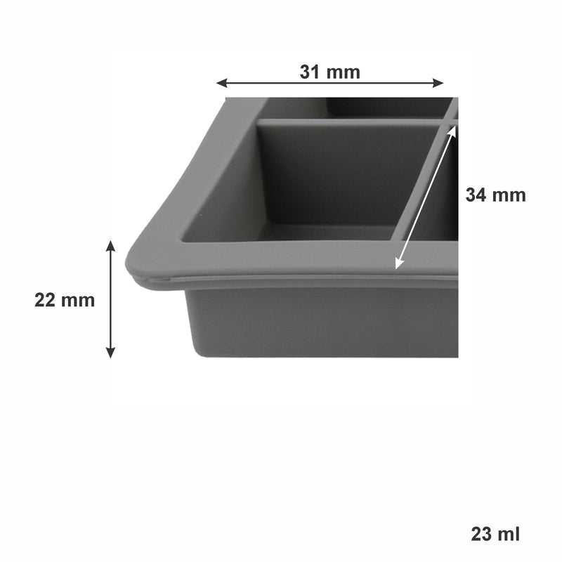 BAR BUTLER GREY SILICONE ICE CUBE (15) TRAY