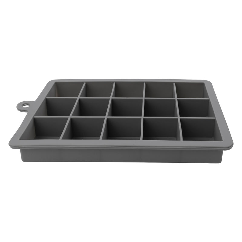 BAR BUTLER GREY SILICONE 15 ICE CUBES TRAY WITH COVER