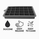 BAR BUTLER GREY SILICONE 24 ICE CUBES TRAY WITH COVER