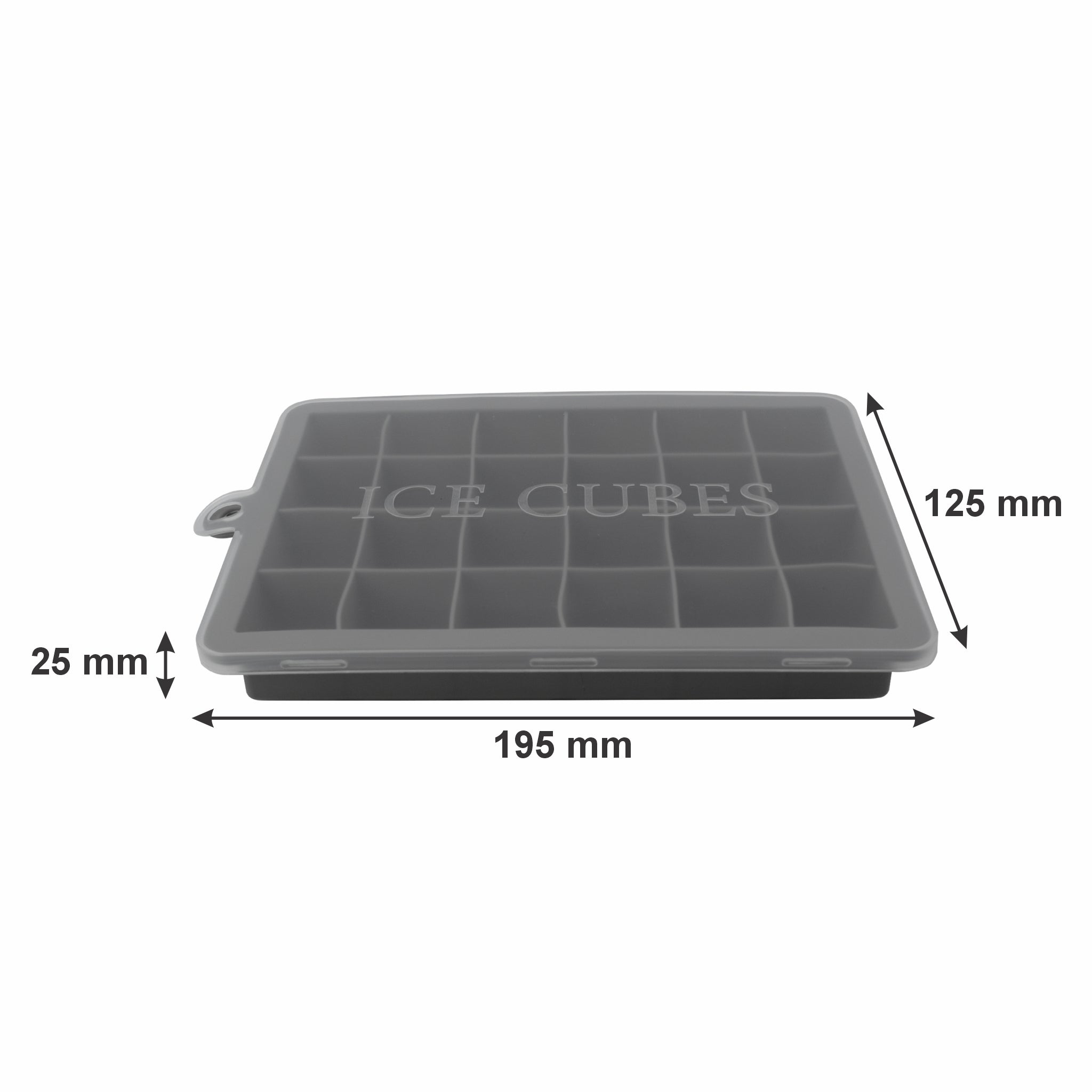 BAR BUTLER GREY SILICONE 24 ICE CUBES TRAY WITH COVER
