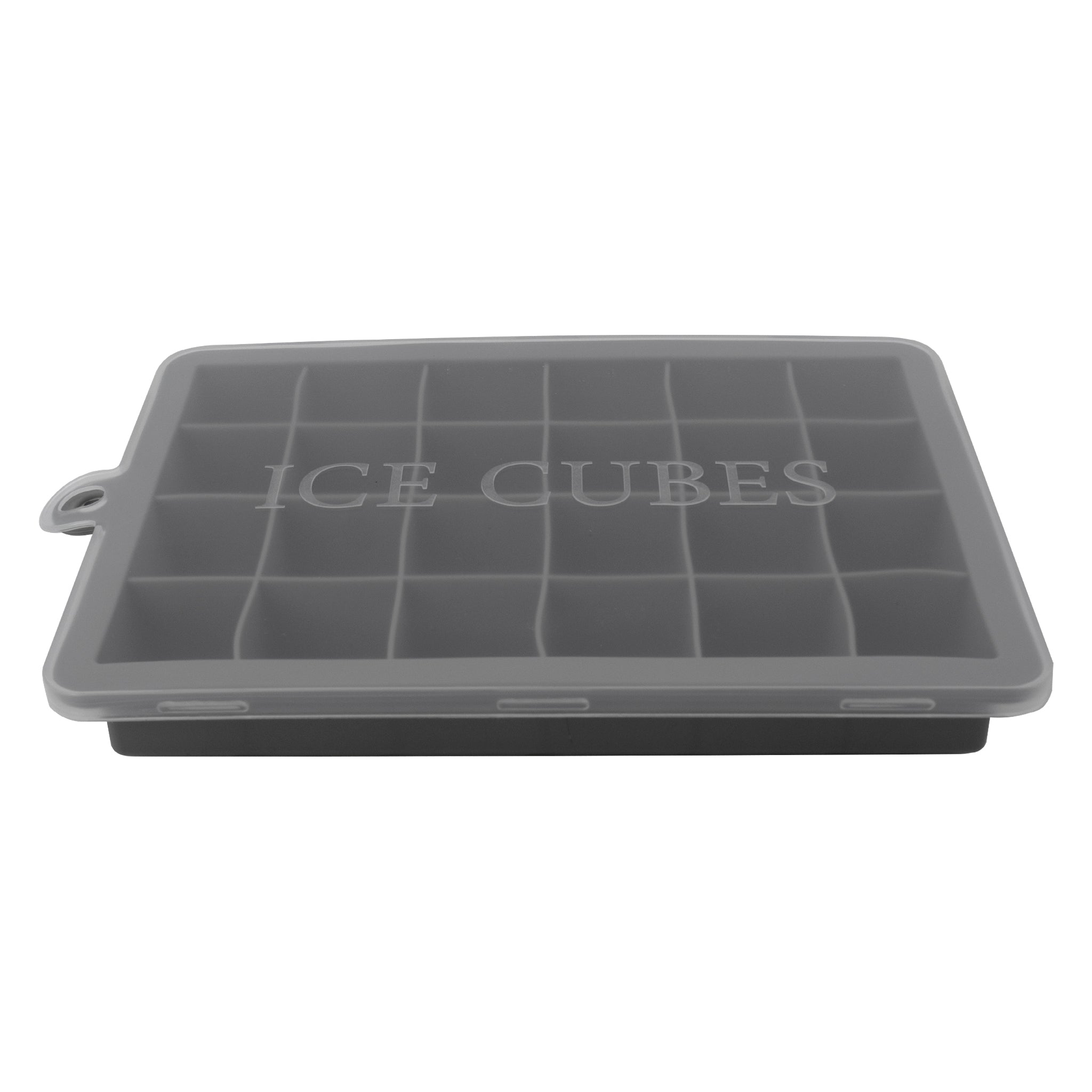 BAR BUTLER GREY SILICONE 24 ICE CUBES TRAY WITH COVER