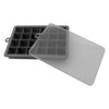 BAR BUTLER GREY SILICONE ICE CUBE (24) TRAY WITH LID, (195X125X25MM)
