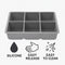 BAR BUTLER GREY SILICONE 6 JUMBO ICE CUBES TRAY