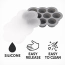 BAR BUTLER GREY SILICONE 10 ICE/BABY FOOD MOULDS WITH COVER