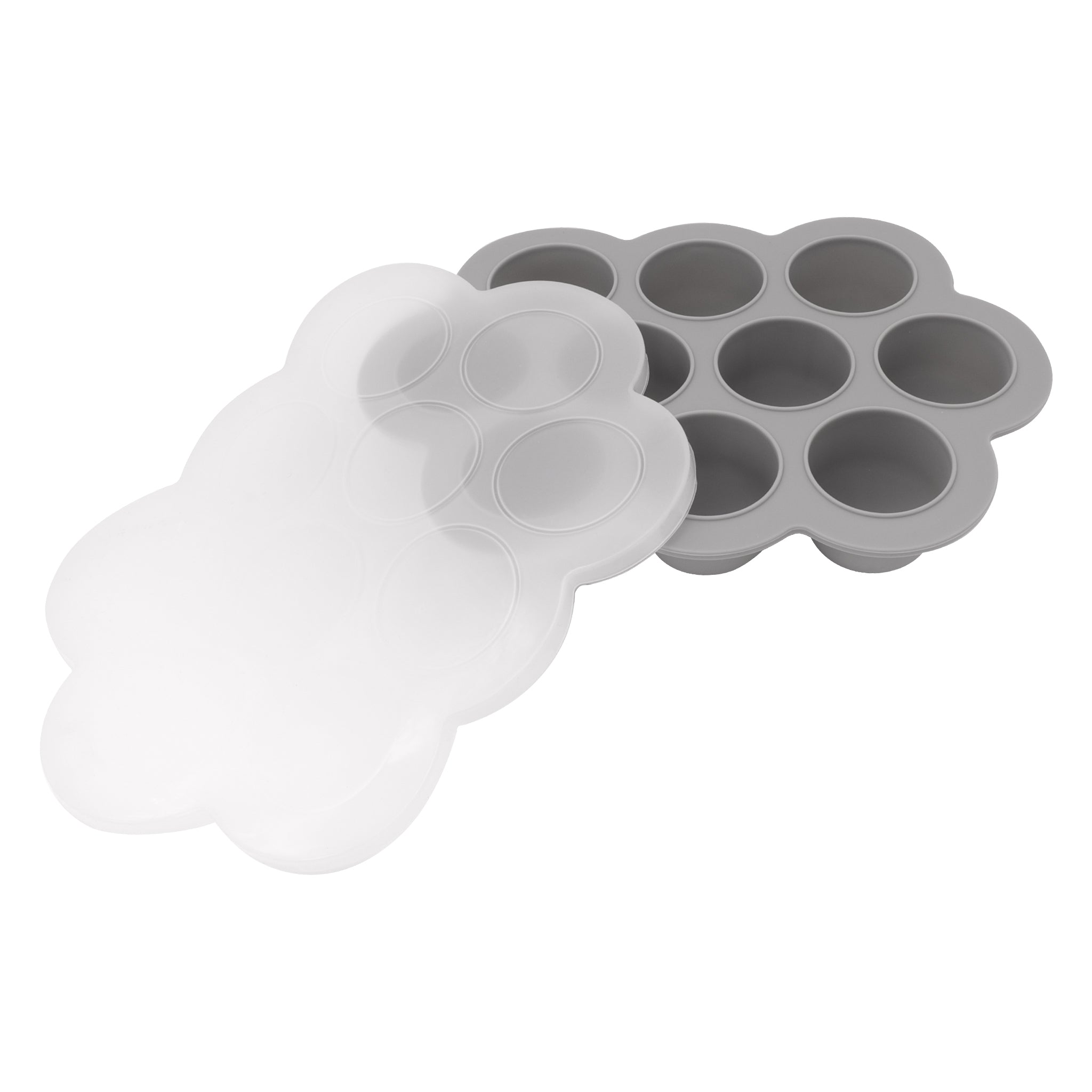 BAR BUTLER GREY SILICONE 10 ICE/BABY FOOD MOULDS WITH COVER