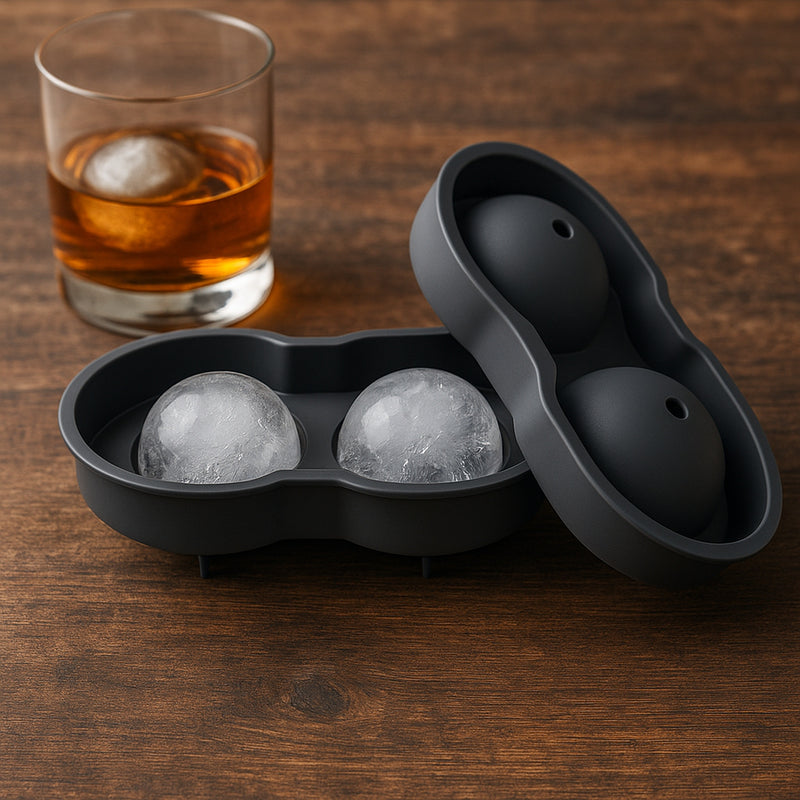 BAR BUTLER GREY SILICONE 2 LARGE BALLS ICE MOULD