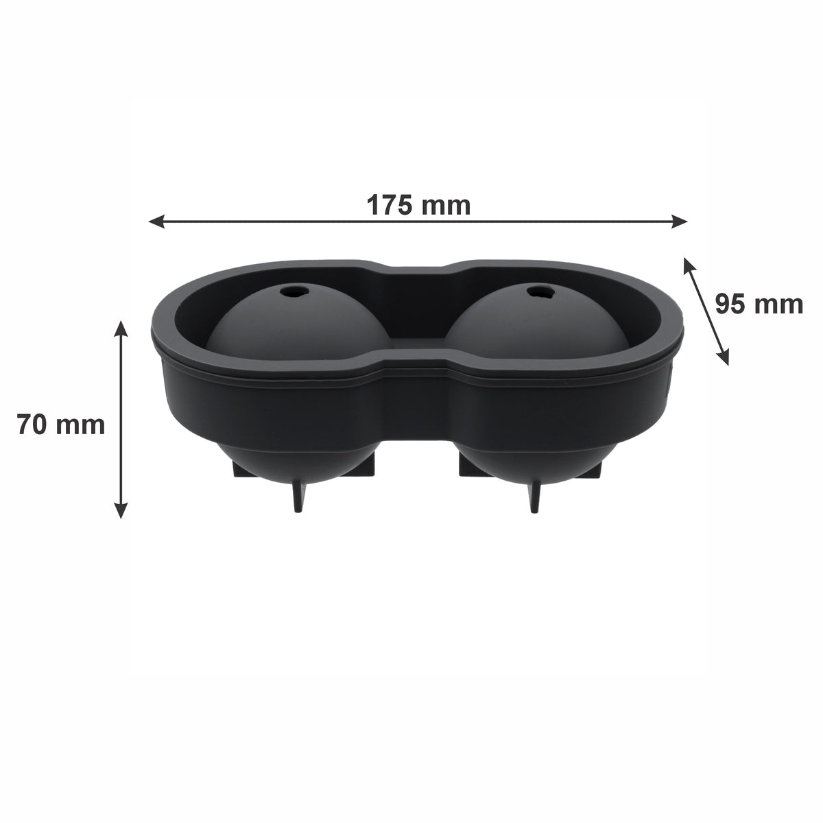 BAR BUTLER GREY SILICONE 2 LARGE BALLS ICE MOULD